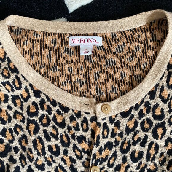 Merona cotton leapord-print cardigan - Size S - Picture 3 of 3